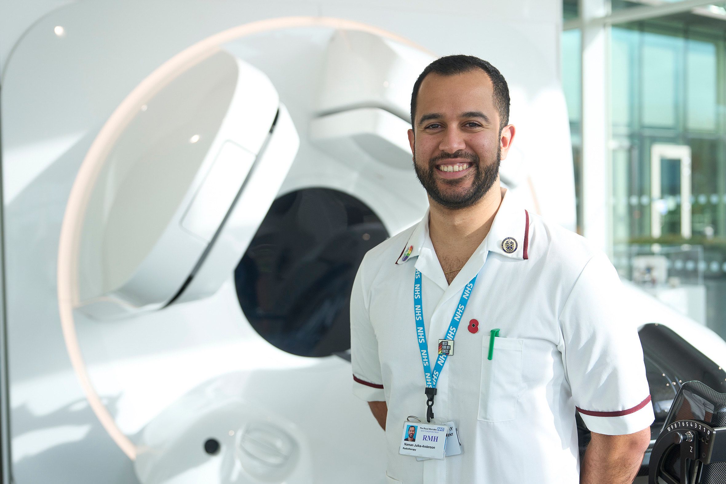 Naman in front of Linac