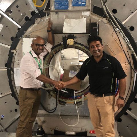 Sunil in front of GenesisCare’s first Elekta Unity MR-Linac