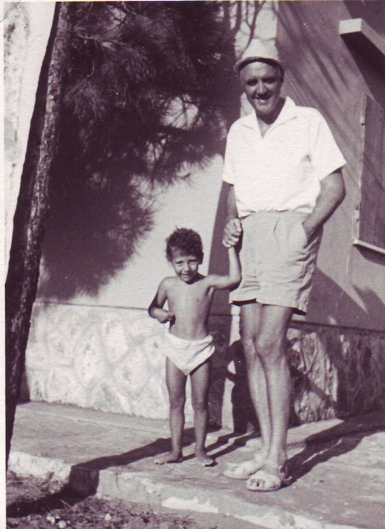 With father in Italy 1953