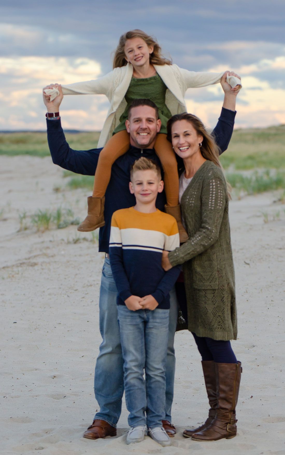 Eddie and family at the beach