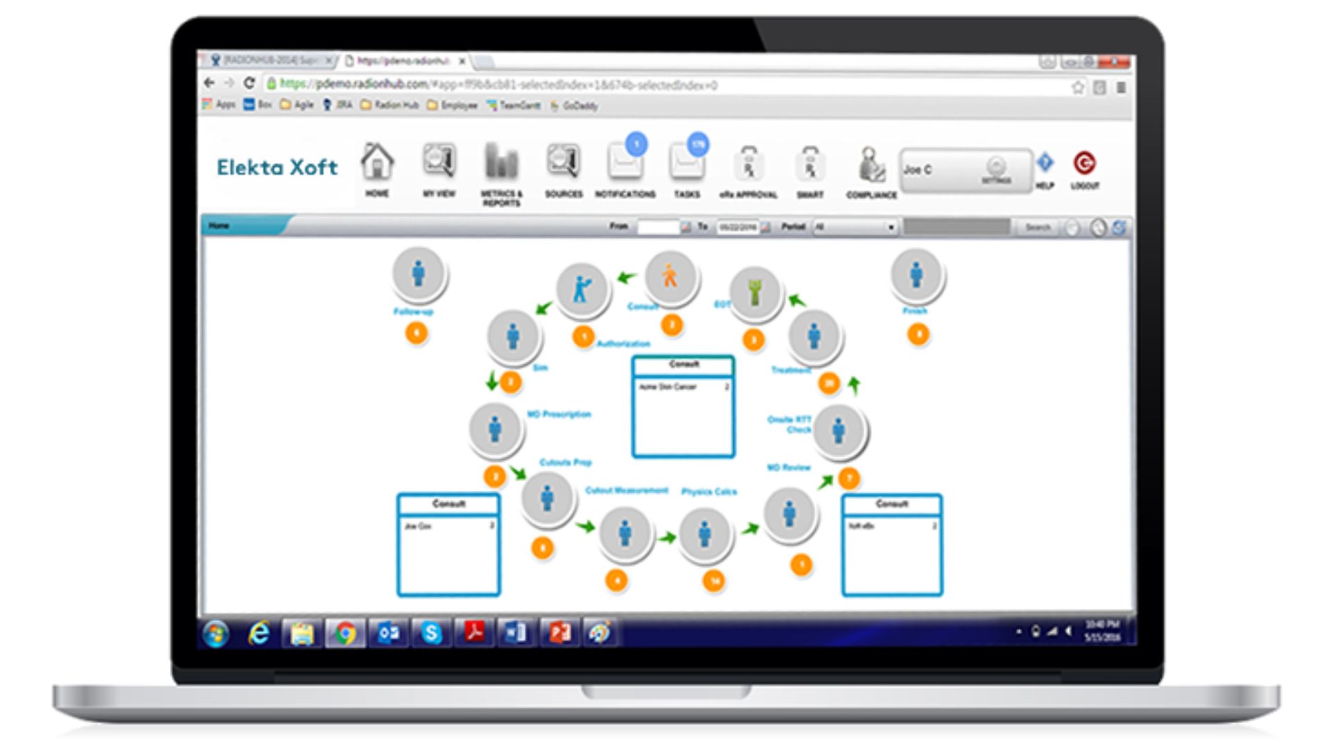 Axxent Hub Open on Laptop