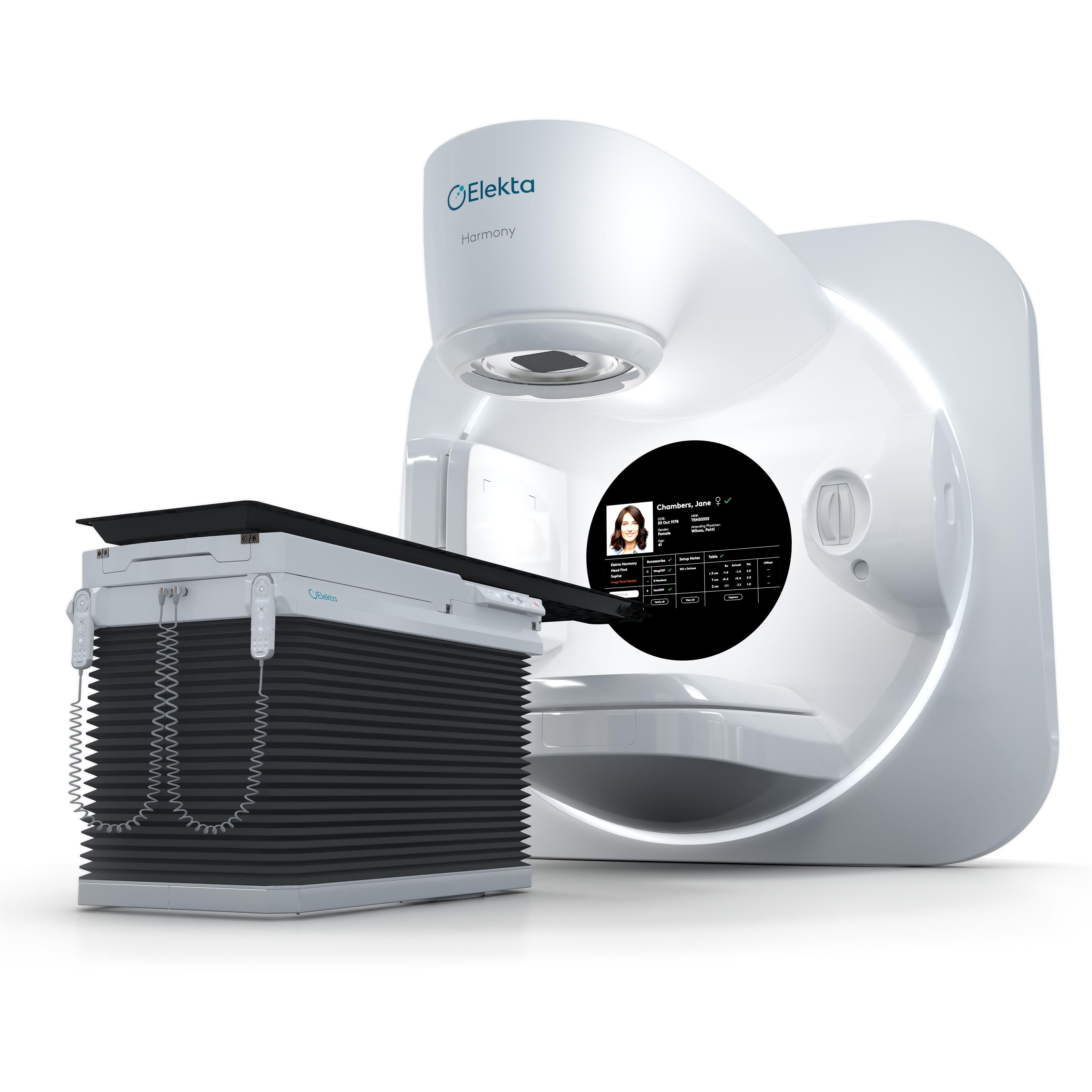 Elekta Harmony Radiation Therapy Machine showing auto verify facial recognition